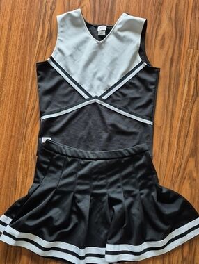Black & White Cheerleading Uniform Top and Skirt